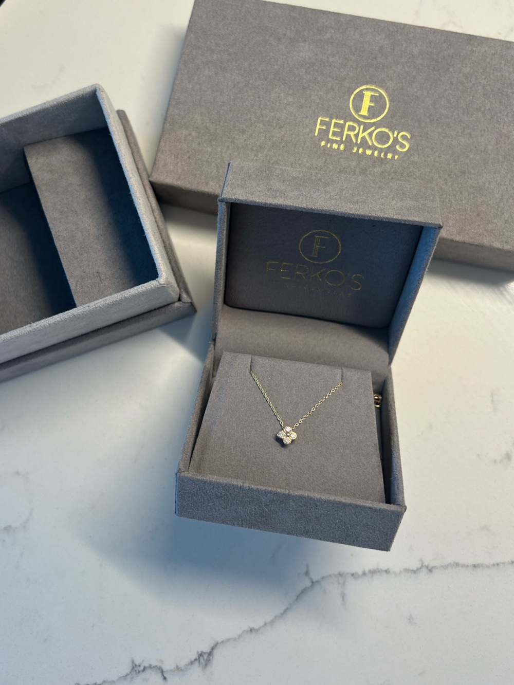 Ferko’s diamond clover necklace